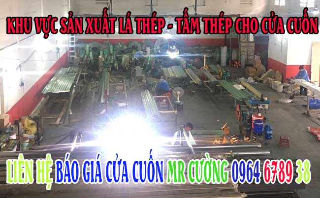 Khu vực sản xuất lá thép cho cửa cuốn